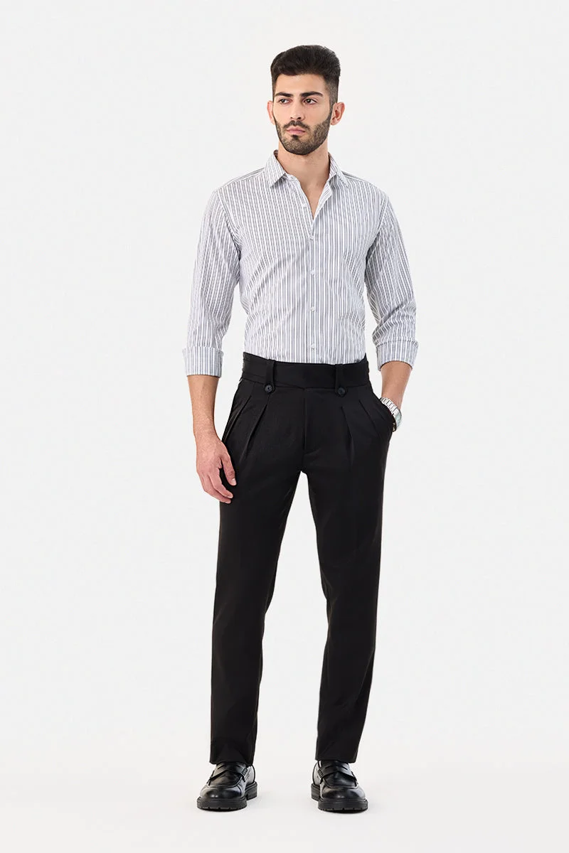 SNITCH Slim Fit Stretch Stripes Shirt